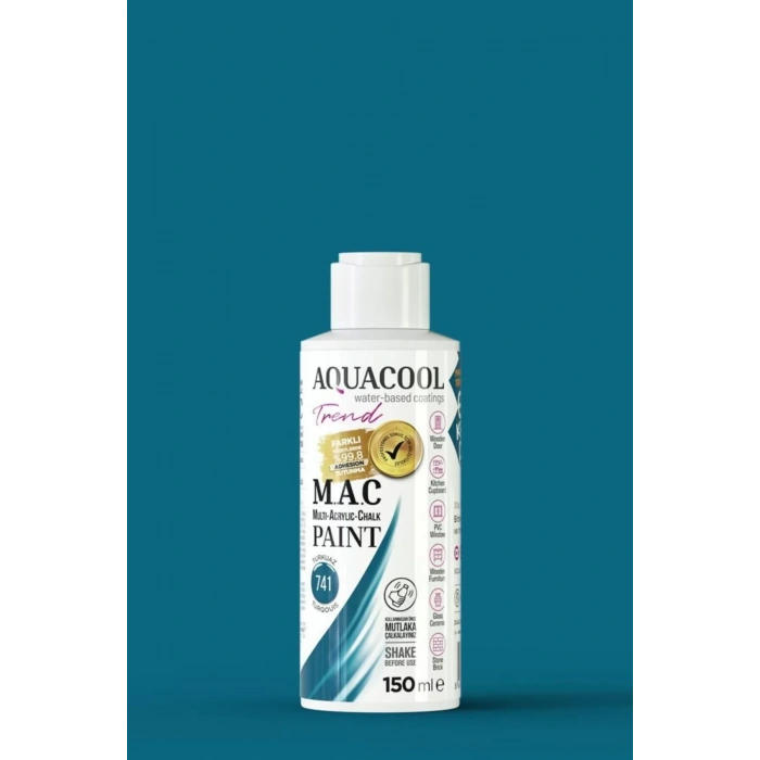 Aquacool Trend Su Bazlı Akrilik Dönüşüm Boyası 741 Turkuaz 150ml
