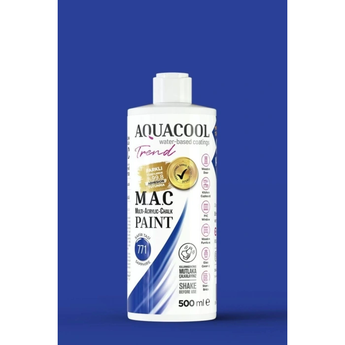 Aquacool Trend Su Bazlı Akrilik Dönüşüm Boyası 771 Safir Taşı 500ml