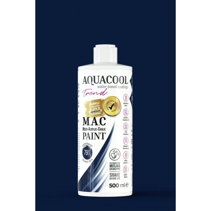 Aquacool Trend Su Bazlı Akrilik Dönüşüm Boyası 791 Karadeniz 500ml