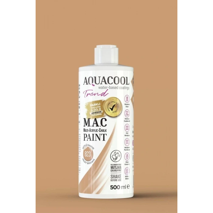 Aquacool Trend Su Bazlı Akrilik Dönüşüm Boyası 823 Sütlü Kahve 500ml