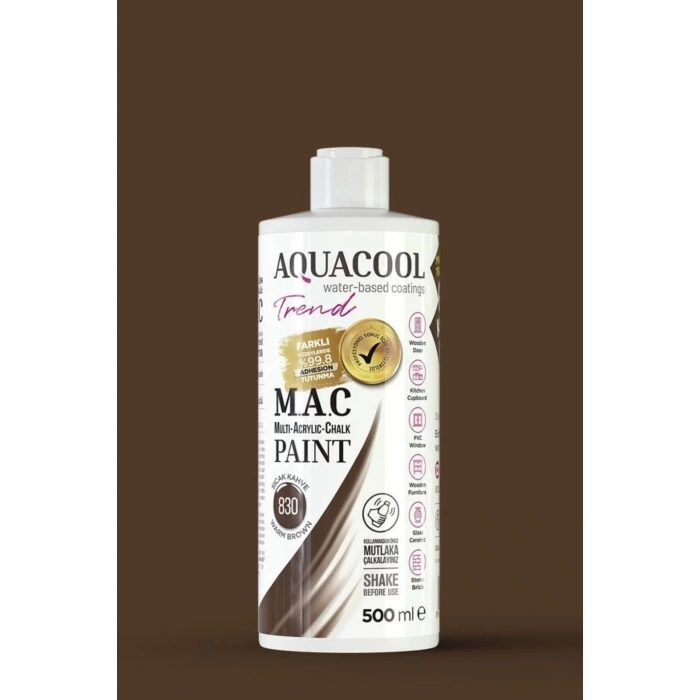 Aquacool Trend Su Bazlı Akrilik Dönüşüm Boyası 830 Sıcak Kahve 500ml