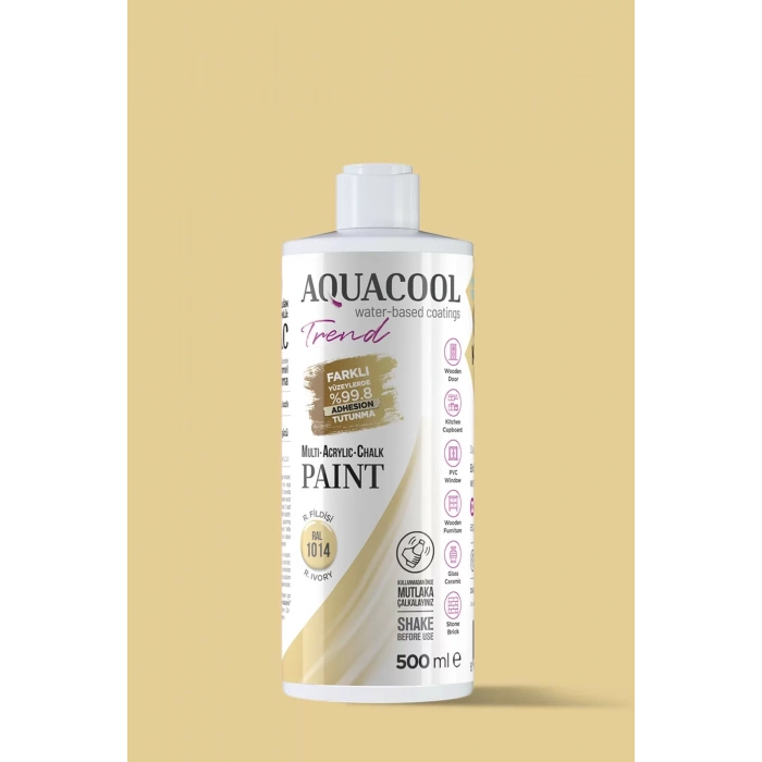 Aquacool Trend Su Bazlı Akrilik Dönüşüm Boyası RAL 1014 R. Fildişi 500ml