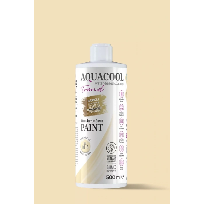 Aquacool Trend Su Bazlı Akrilik Dönüşüm Boyası RAL 1015 Açık Fildişi 500ml