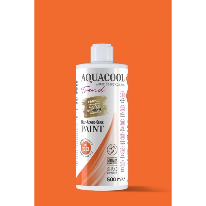 Aquacool Trend Su Bazlı Akrilik Dönüşüm Boyası RAL 2003 Pastel Turuncu 500ml
