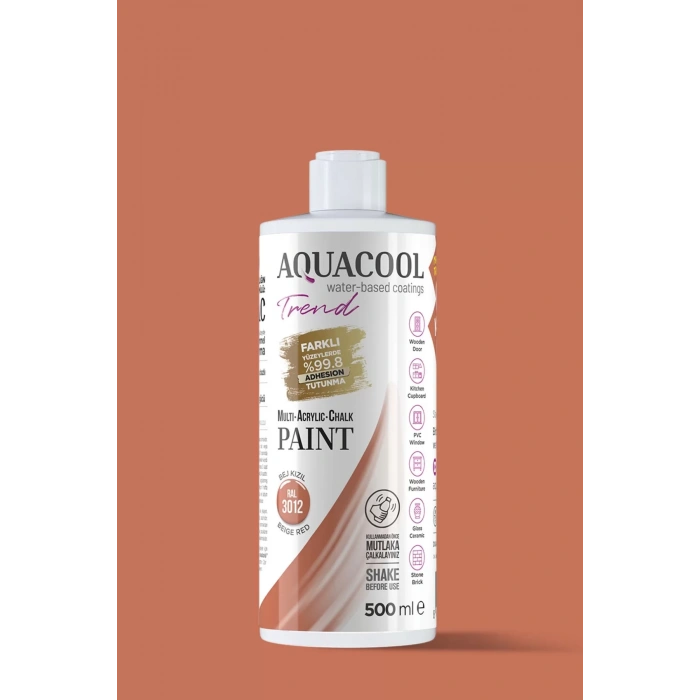 Aquacool Trend Su Bazlı Akrilik Dönüşüm Boyası RAL 3012 Bej Kızıl 500ml
