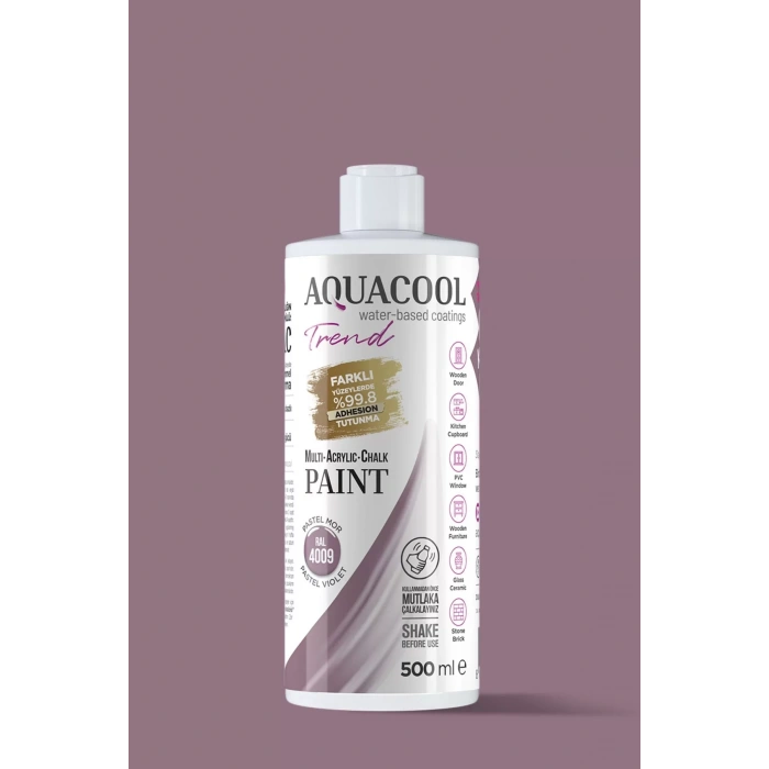 Aquacool Trend Su Bazlı Akrilik Dönüşüm Boyası RAL 4009 Pastel Mor 500ml