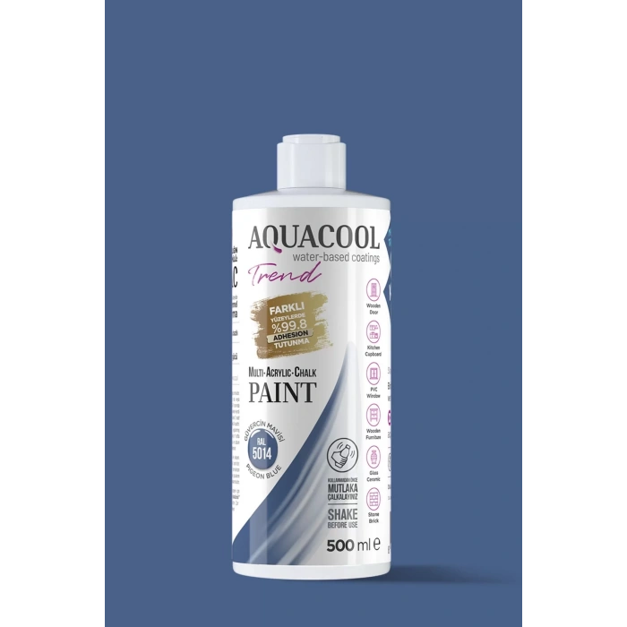Aquacool Trend Su Bazlı Akrilik Dönüşüm Boyası RAL 5014 Güvercin Mavisi 500ml