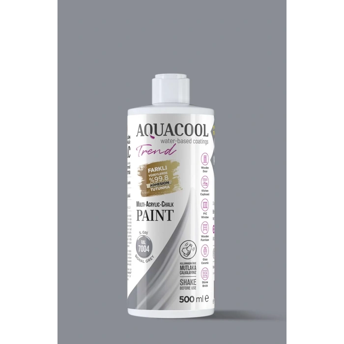 Aquacool Trend Su Bazlı Akrilik Dönüşüm Boyası RAL 7004 S. Gri 500ml