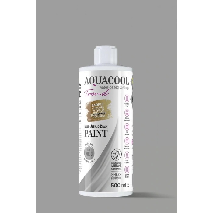 Aquacool Trend Su Bazlı Akrilik Dönüşüm Boyası RAL 7038 Akik Gri 500ml