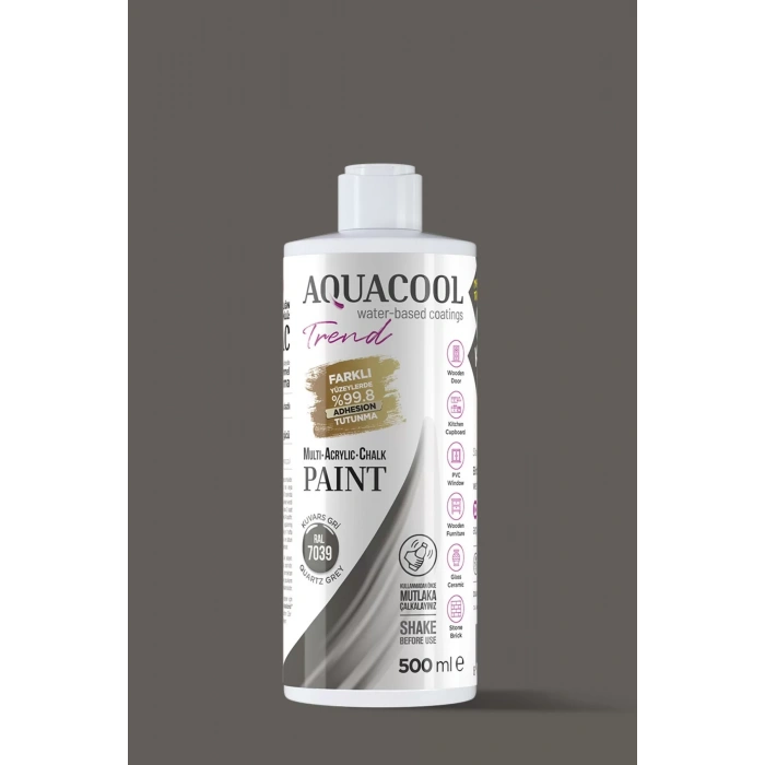 Aquacool Trend Su Bazlı Akrilik Dönüşüm Boyası RAL 7039 Kuvars Gri 500ml
