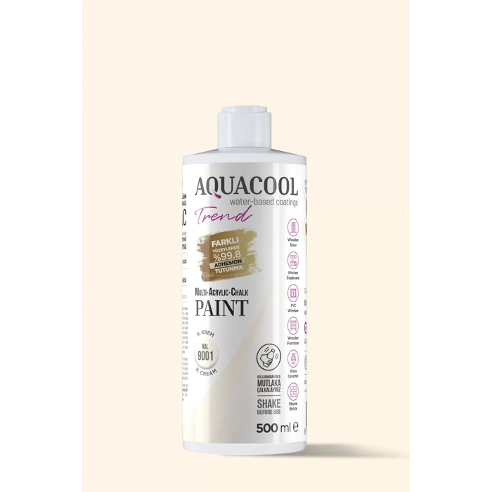 Aquacool Trend Su Bazlı Akrilik Dönüşüm Boyası RAL 9001 R. Krem 500ml