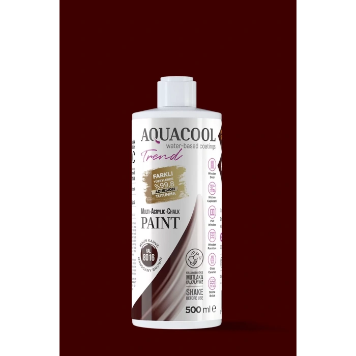 Aquacool Trend Su Bazlı Akrilik Dönüşüm Boyası RAL Maun Kahve 500ml