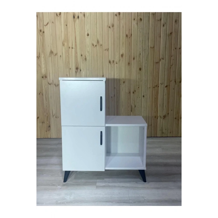 Beyaz 2 Kapaklı Açık Raflı Banyo Dolabı