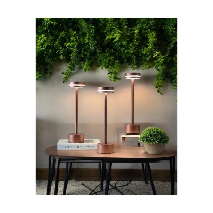 Göksu Dekoratif Şarjlı Led Masa Lambası Rose Gold
