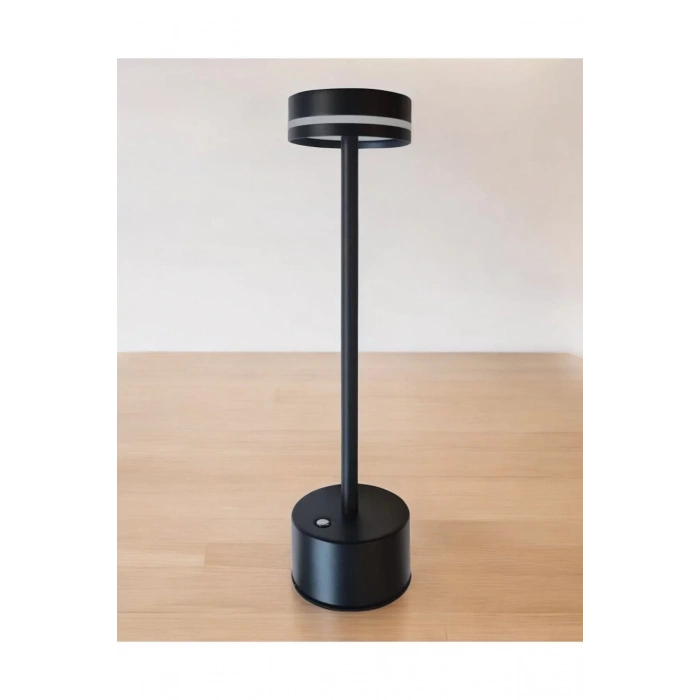 Göksu Dekoratif Şarjlı Led Masa Lambası Siyah