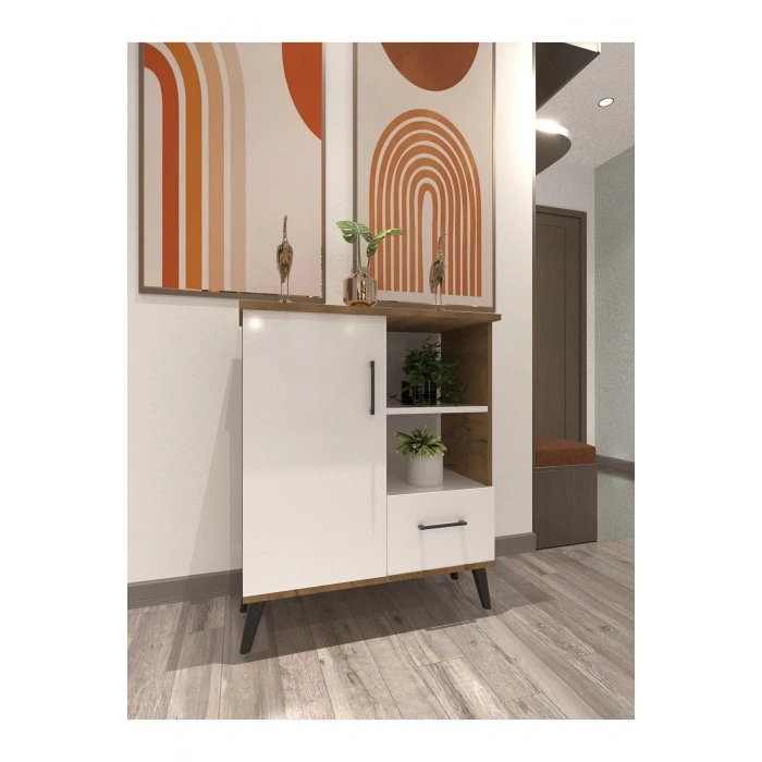 Lüx Raflı Düşer Kapak Mutfak Dolabı