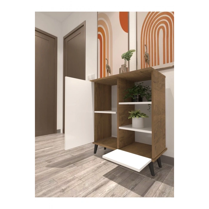 Lüx Raflı Düşer Kapak Mutfak Dolabı