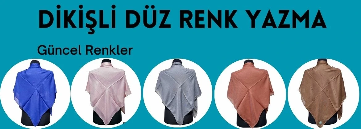 Düz Renk Dikişli Yazma