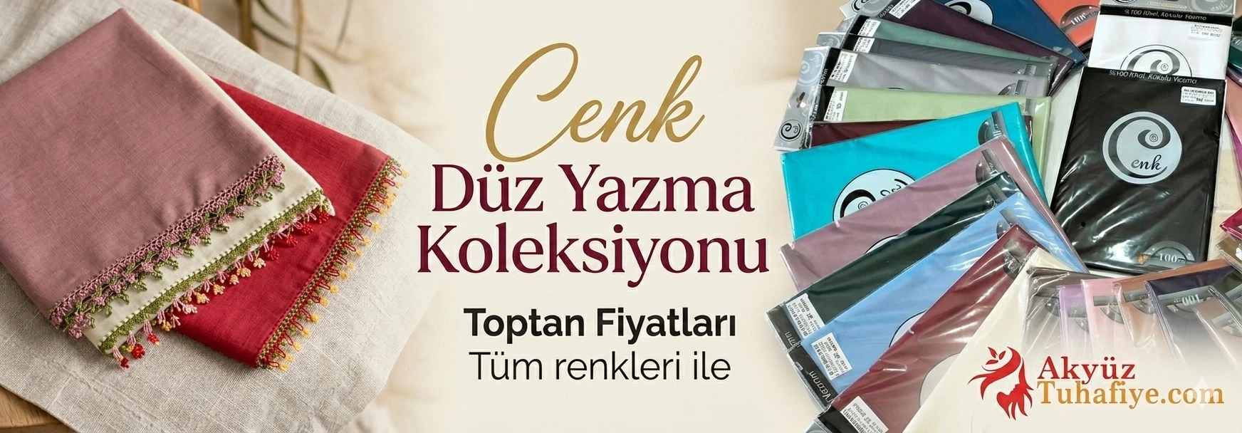 Cenk Düz Renk Poşetli Oyalık Yazma