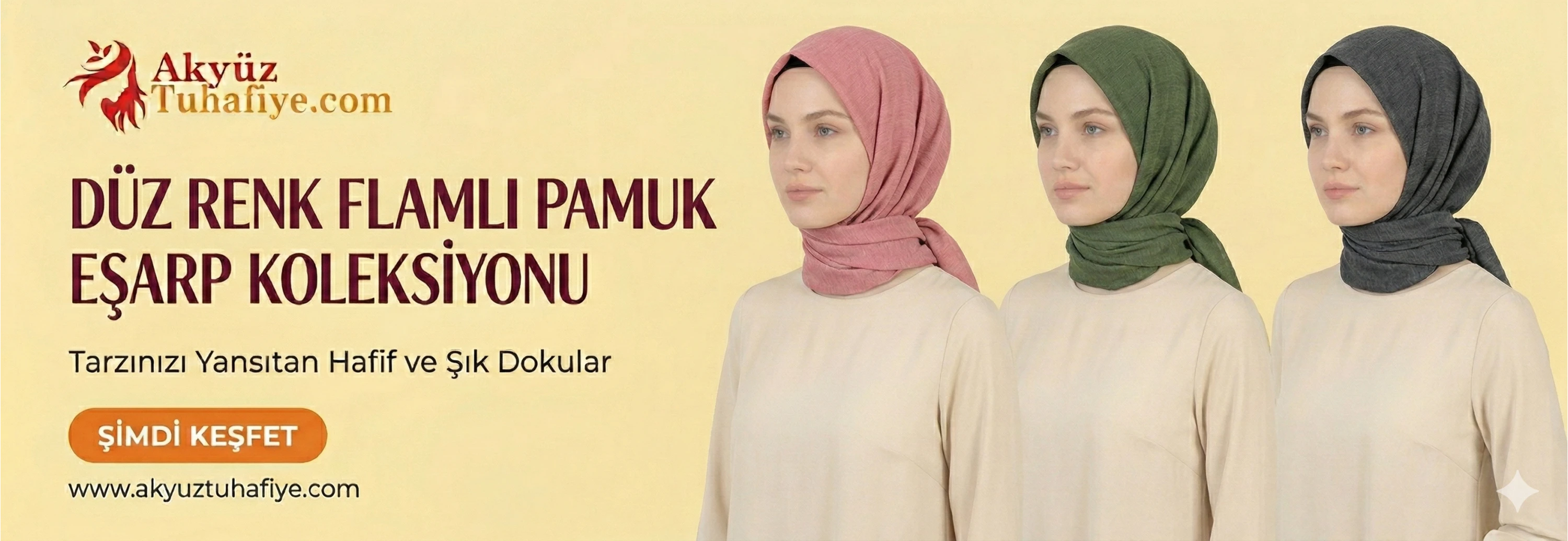 Düz Renk Flamlı Eşarp