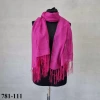 Simli Ve Püsküllü Abiye Şal Fuşya 781-111