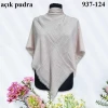 Soft İpek Düz Renk Flamlı Pamuk Eşarp (Açık Pudra) 937-124