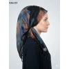 Naz İpek Desenli Sökme Boncuklu Eşarp 536-115