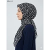 Eyfel Desenli Dimi Pamuk Eşarp (Siyah - Beyaz Serisi) 1014-114