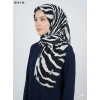 Eyfel Desenli Dimi Pamuk Eşarp (Siyah - Beyaz Serisi) 1014-118