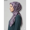 Huzurlu İpek Desenli Flamlı Pamuk Eşarp 1019-111