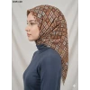 Huzurlu İpek Desenli Flamlı Pamuk Eşarp 1019-120