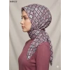 Huzurlu İpek Desenli Flamlı Pamuk Eşarp 1019-123