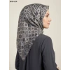 Huzurlu İpek Desenli Flamlı Pamuk Eşarp 1019-124