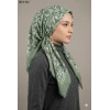 Huzurlu İpek Desenli Flamlı Pamuk Eşarp 1021-124
