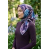 Moon Scarf Soft Pamuk Eşarp (Mor Petrol) 1032-118