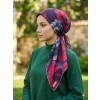 Moon Scarf Soft Pamuk Eşarp (Siyah Fuşya) 1032-120