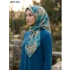 Lopres Soft Pamuk Eşarp (Açık Haki- Mavi) 1039-116