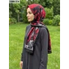 Moon Scarf Soft Pamuk Şal (Siyah-Kırmızı) 1040-116