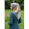 Zer Scarf Dijital Soft Pamuk Eşarp (Gri-Sarı) 1041-113