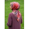 Zer Scarf Dijital Soft Pamuk Eşarp (Gül Kurusu-Kırmızı-Lila) 1041-115