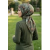 Locella Soft Pamuk Eşarp (Haki-Kahve) 1086-118