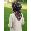 Locella Soft Pamuk Eşarp (Acı Kahve-Mavi) 1086-122
