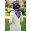 Locella Soft Pamuk Eşarp (Lacivert-Gül Kurusu) 1086-123