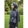 Moon Scarf Bambu Kraş Pamuk Şal (Siyah) 203-122