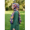 Sharell Bambu Kraş Pamuk Şal (Lacivert) 211-114