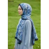Sharell Bambu Kraş Pamuk Şal (Lacivert) 212-122