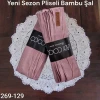 Lady Coco Pliseli Bambu Şal 269-129 (koyu gül)