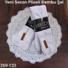 Lady Coco Pliseli Bambu Şal 269-133 (beyaz)
