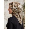 MoonScarf Leopar Desenli Soft Pamuk Eşarp 336-115
