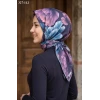 MoonScarf Soft Pamuk Eşarp (Mor - Petrol) 327-112